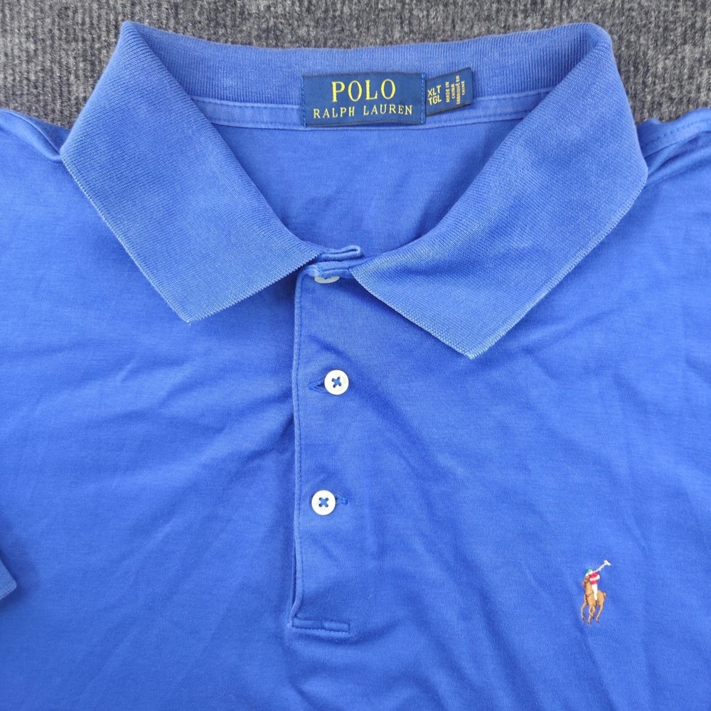 Polo Ralph Lauren Polo Shirt Mens XLT Blue Cotton Short Sleeve Classic Pony Logo